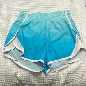 Light blue and dark blue onbrey active shorts